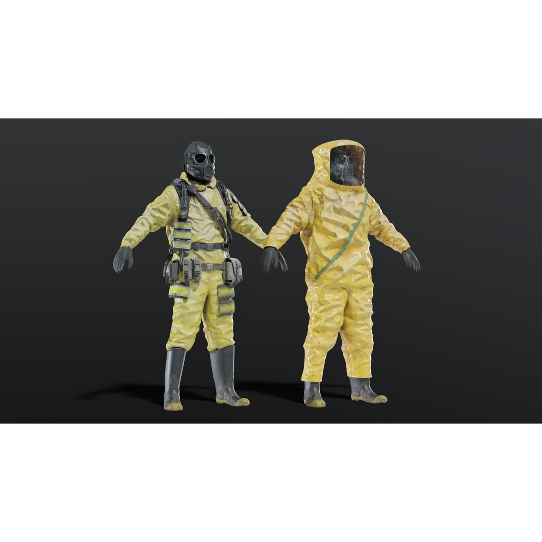 Hazmat NBC Suit 3D Model – Rigged High Poly Character, FBX, Blender - View 3