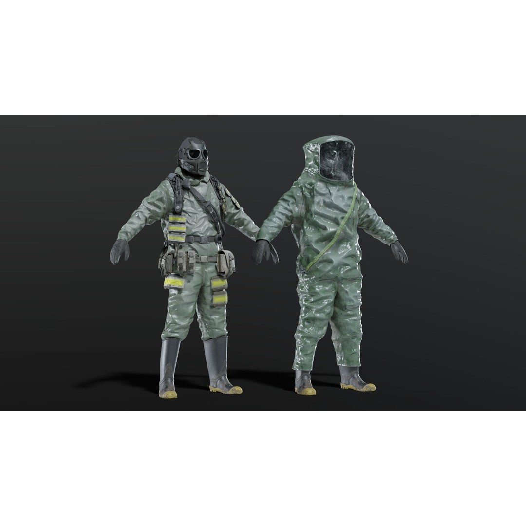 Hazmat NBC Suit 3D Model – Rigged High Poly Character, FBX, Blender - View 4