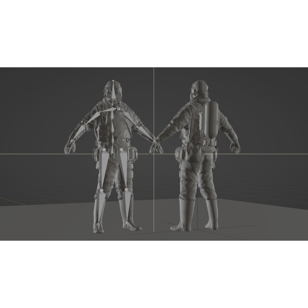 Hazmat NBC Suit 3D Model – Rigged High Poly Character, FBX, Blender - View 5