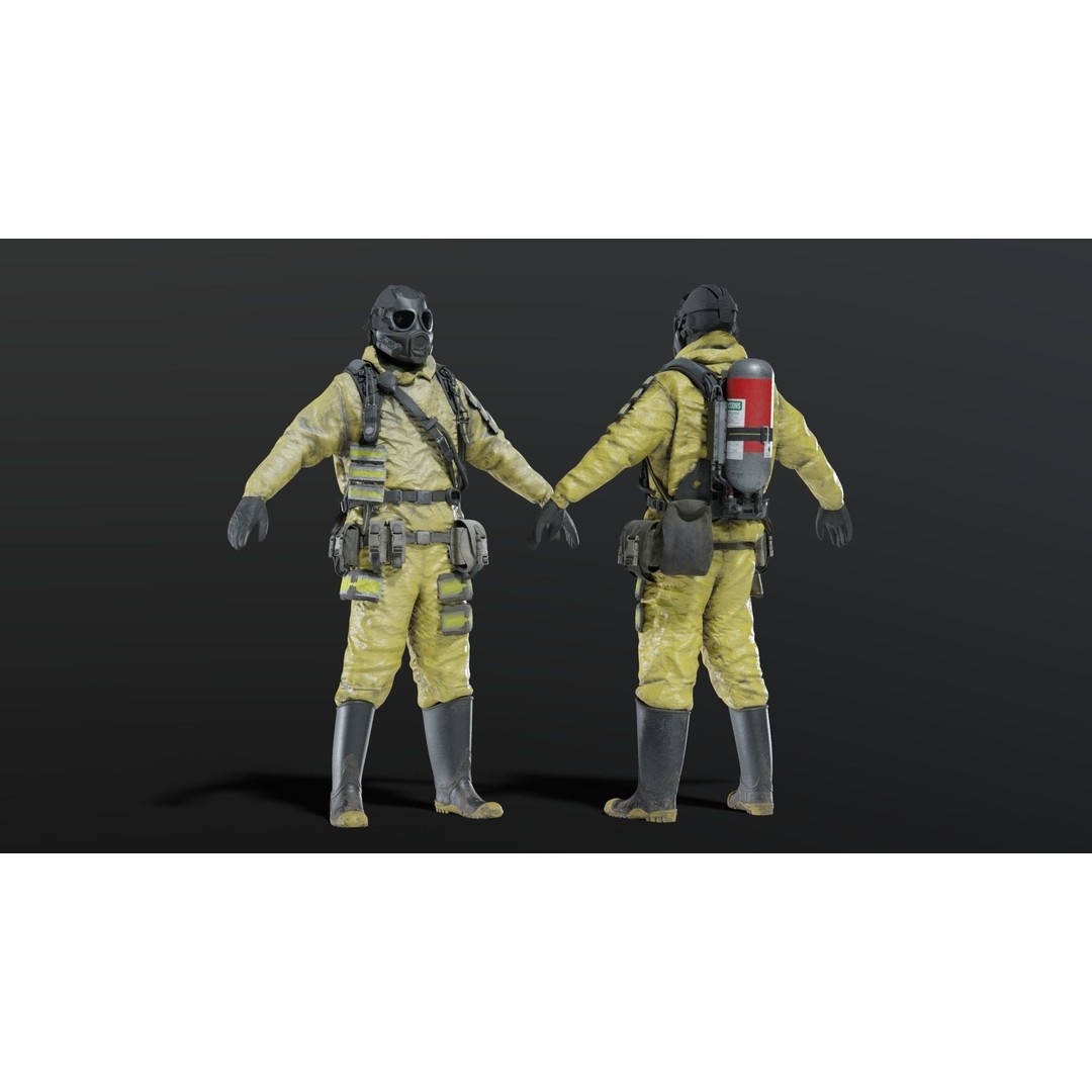 Hazmat NBC Suit 3D Model – Rigged High Poly Character, FBX, Blender - View 6