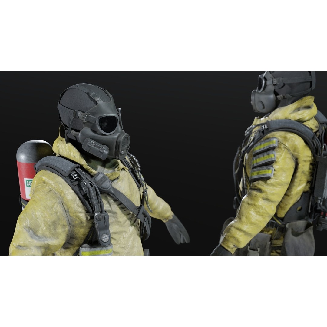 Hazmat NBC Suit 3D Model – Rigged High Poly Character, FBX, Blender - View 8