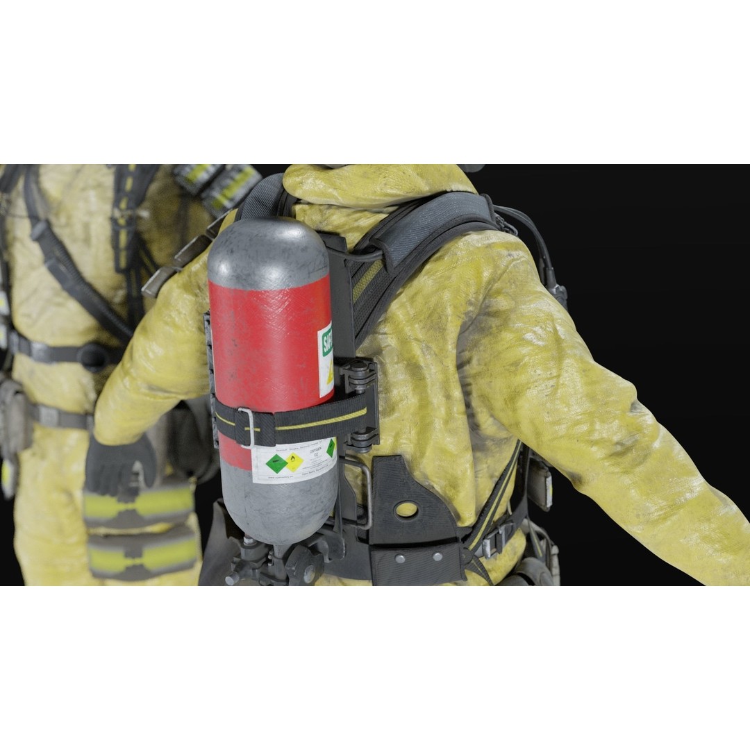 Hazmat NBC Suit 3D Model – Rigged High Poly Character, FBX, Blender - View 9