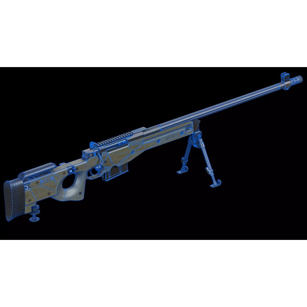 L118A2 Sniper Rifle 3D Model – Low Poly Game-Ready Asset, FBX