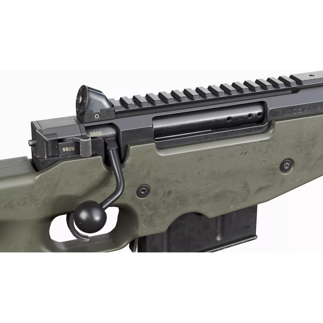 L118A2 Sniper Rifle 3D Model – Low Poly Game-Ready Asset, FBX - View 11