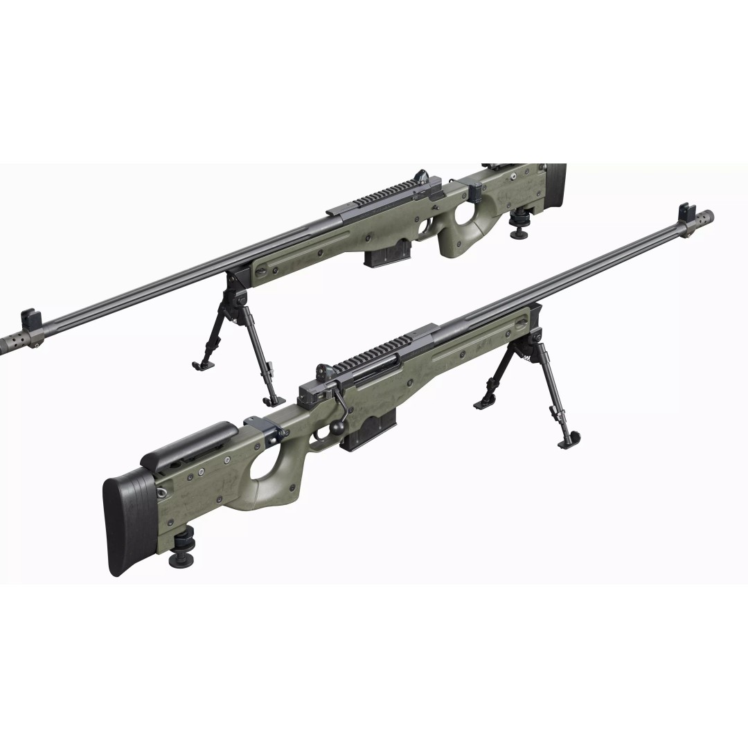 L118A2 Sniper Rifle 3D Model – Low Poly Game-Ready Asset, FBX - View 15