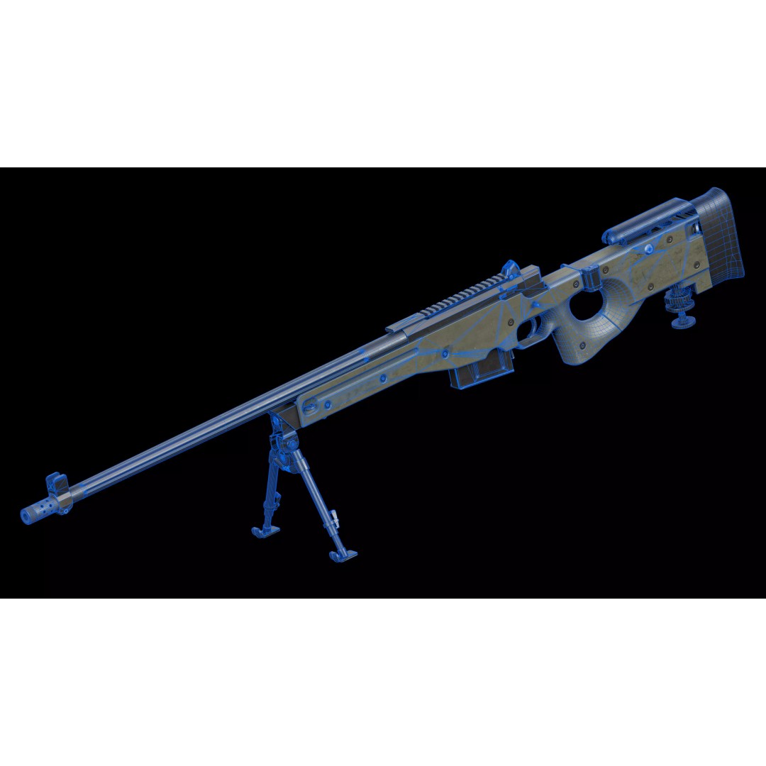 L118A2 Sniper Rifle 3D Model – Low Poly Game-Ready Asset, FBX - View 21