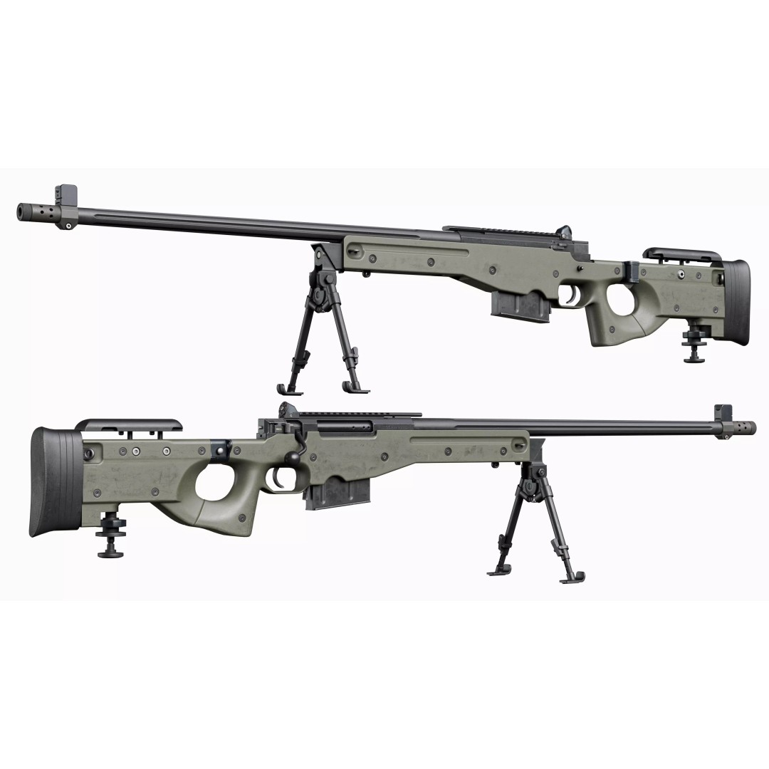 L118A2 Sniper Rifle 3D Model – Low Poly Game-Ready Asset, FBX - View 3