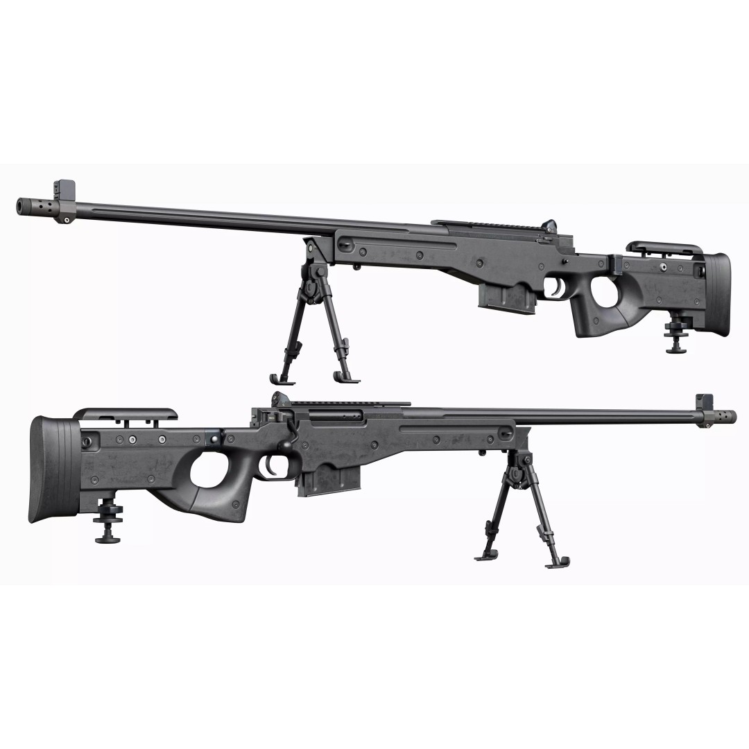 L118A2 Sniper Rifle 3D Model – Low Poly Game-Ready Asset, FBX - View 5