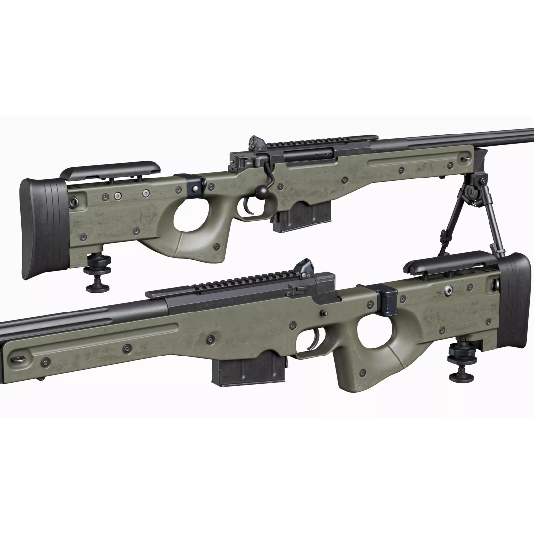L118A2 Sniper Rifle 3D Model – Low Poly Game-Ready Asset, FBX - View 6