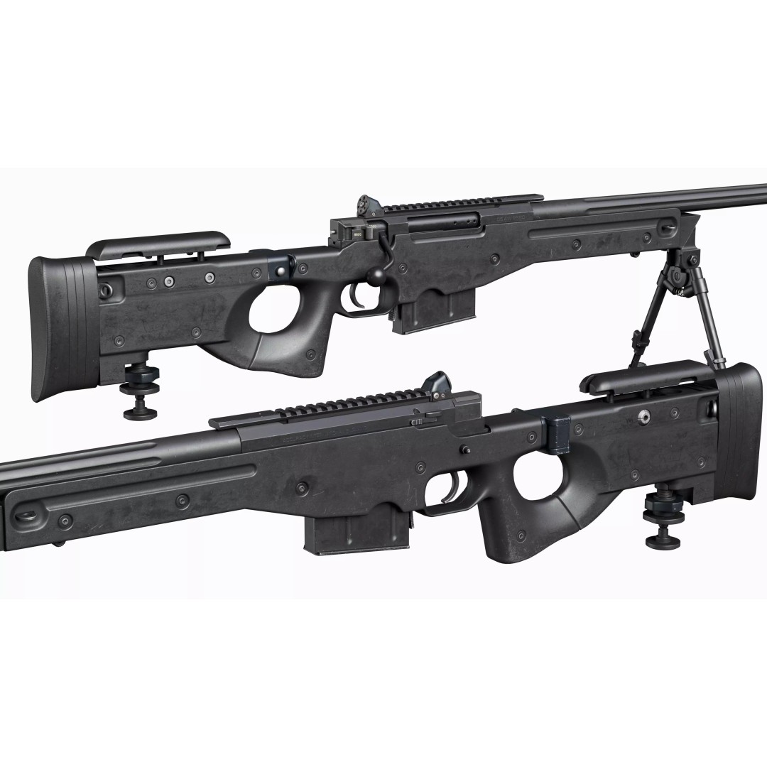 L118A2 Sniper Rifle 3D Model – Low Poly Game-Ready Asset, FBX - View 7