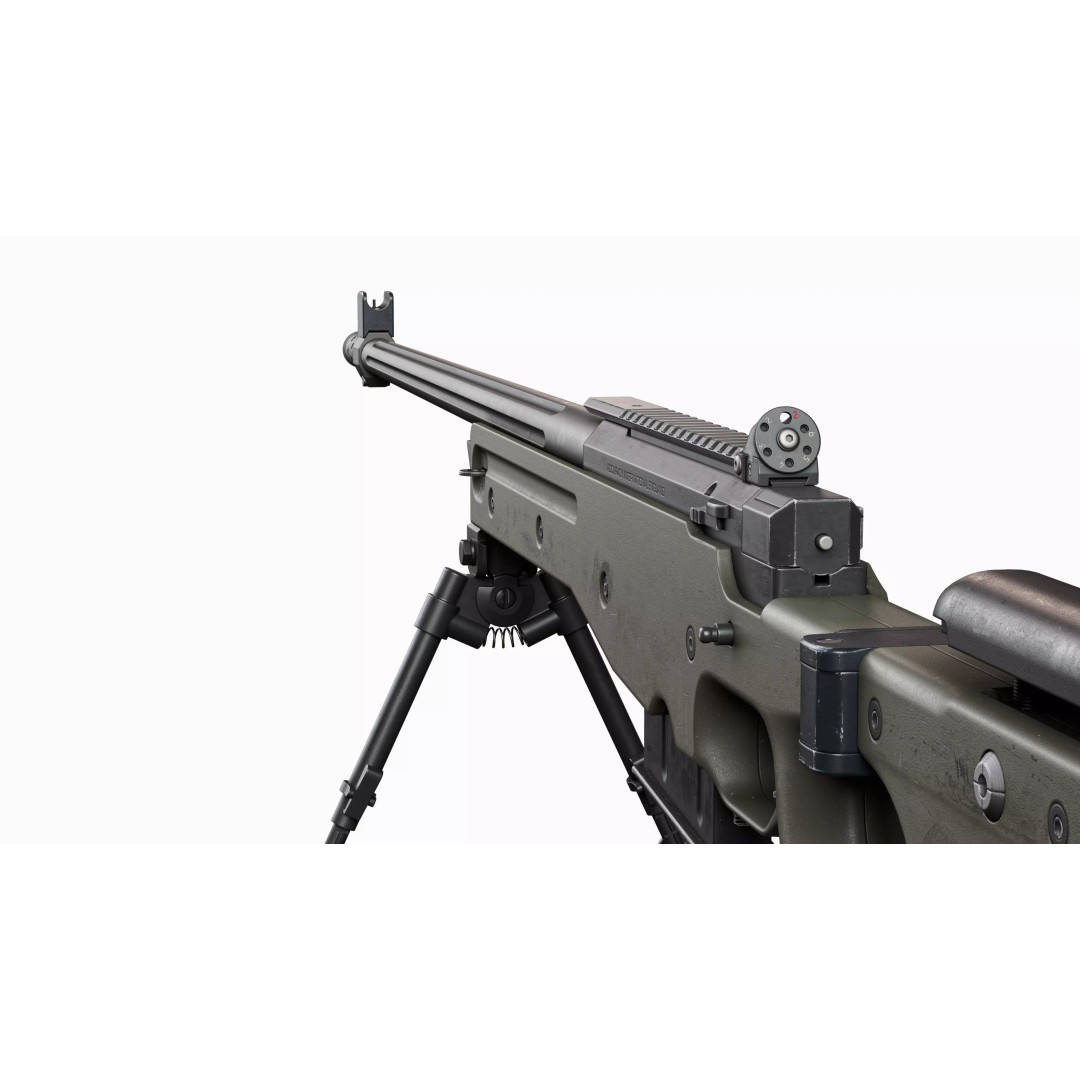 L118A2 Sniper Rifle 3D Model – Low Poly Game-Ready Asset, FBX - View 9