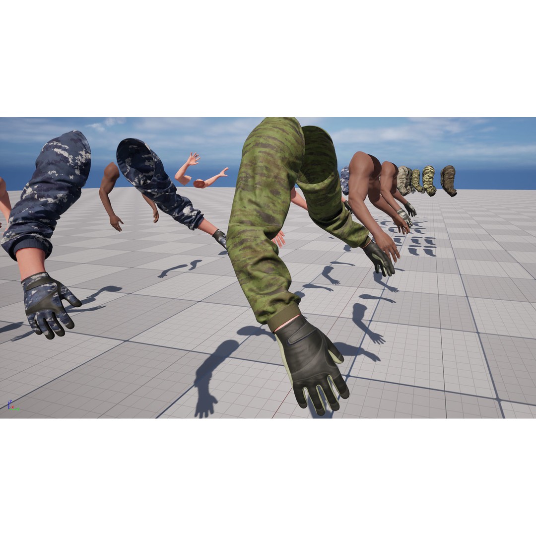 Realistic FPS Arms 3D Model – Low Poly Rigged Asset for Unreal Engine - View 13
