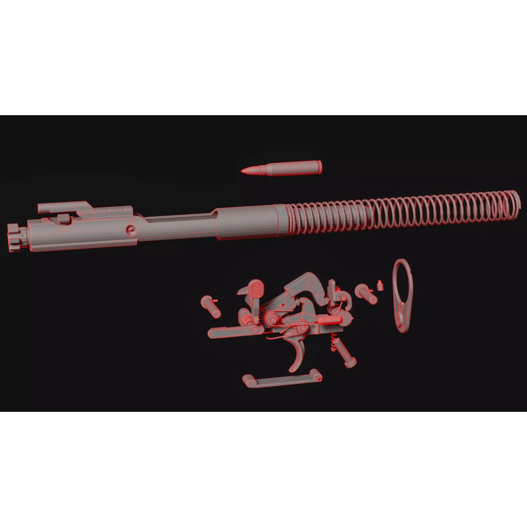 AR15 M4A1 3D Model – Low-Poly Customizable Game Asset, FBX