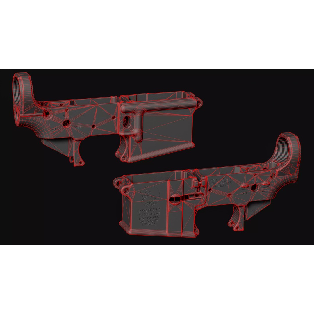 AR15 M4A1 3D Model – Low-Poly Customizable Game Asset, FBX - View 32