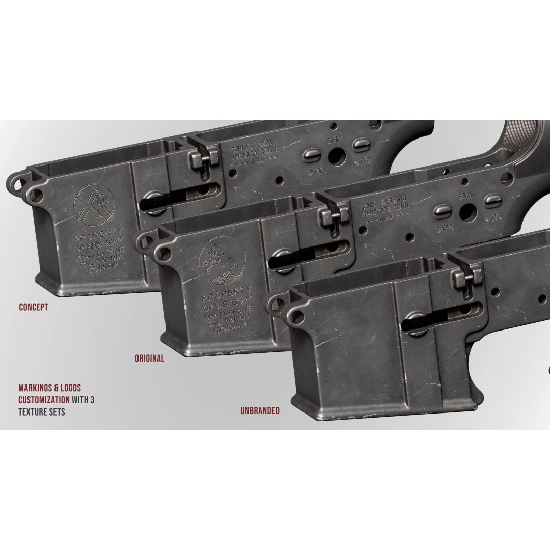 AR15 M4A1 3D Model – Low-Poly Customizable Game Asset, FBX - View 7