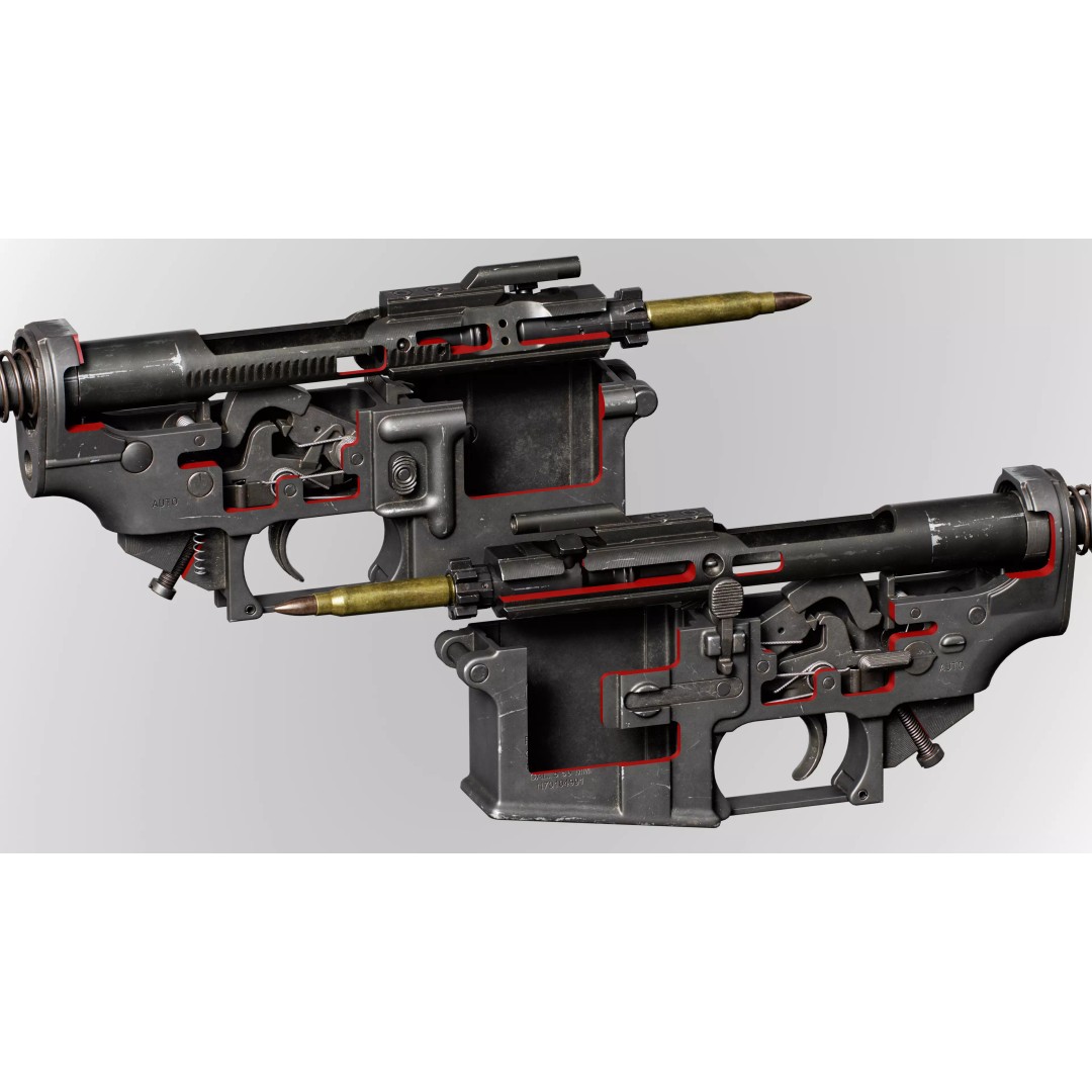 AR15 M4A1 3D Model – Low-Poly Customizable Game Asset, FBX - View 8