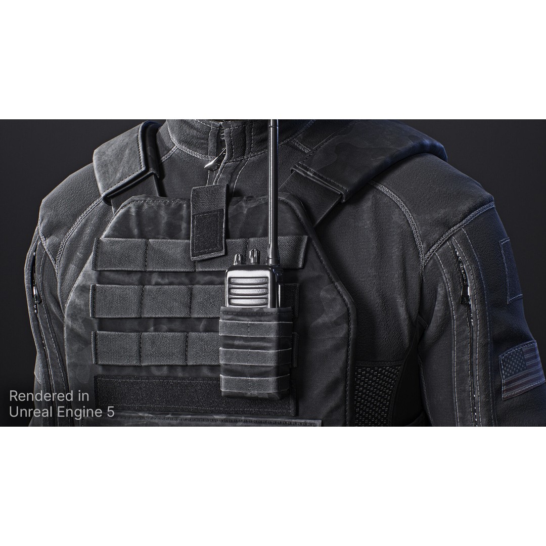 Tactical Soldier 3D Model – Low Poly Game Asset, FBX, Rigged - View 10
