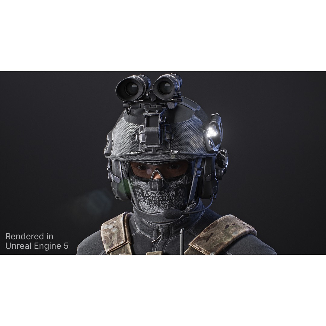 Tactical Soldier 3D Model – Low Poly Game Asset, FBX, Rigged - View 12