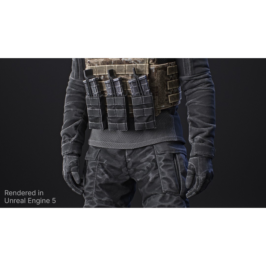 Tactical Soldier 3D Model – Low Poly Game Asset, FBX, Rigged - View 14