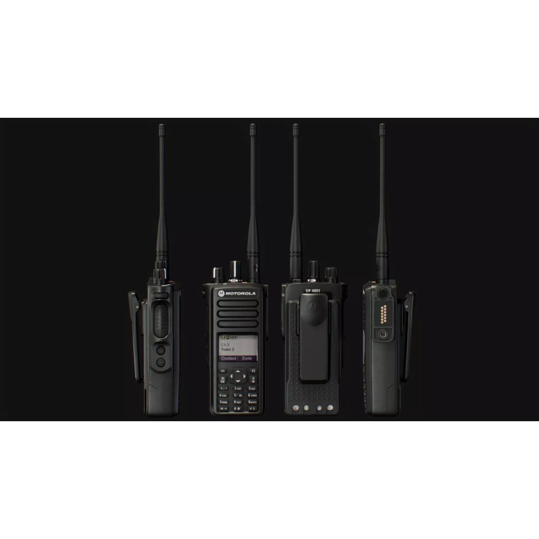 Motorola DP 4801 Radio 3D Model – Low Poly Game Asset, FBX - View 2