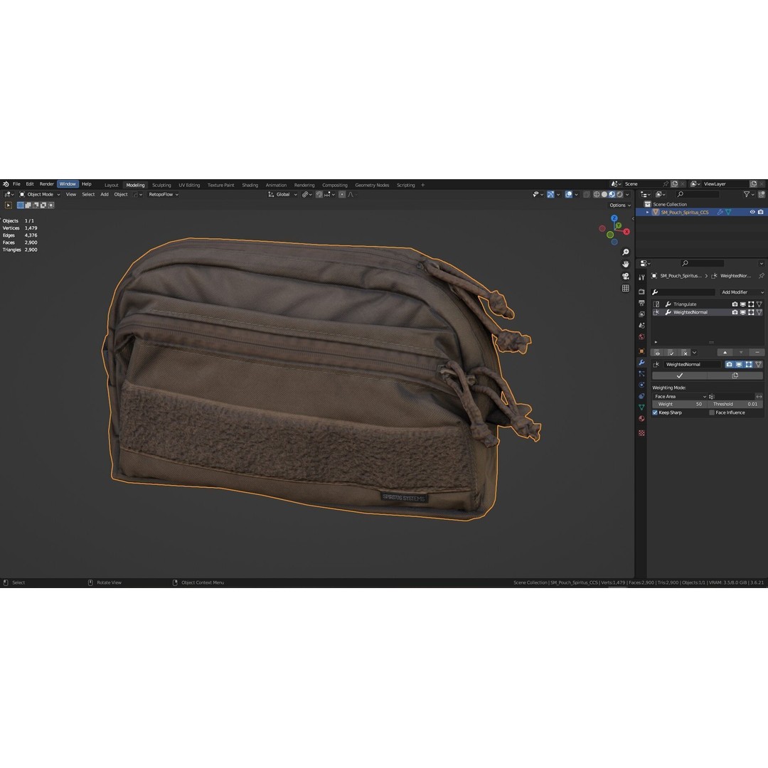 Spiritus Systems CCS Pouch 3D Model – Low Poly Game Asset, FBX