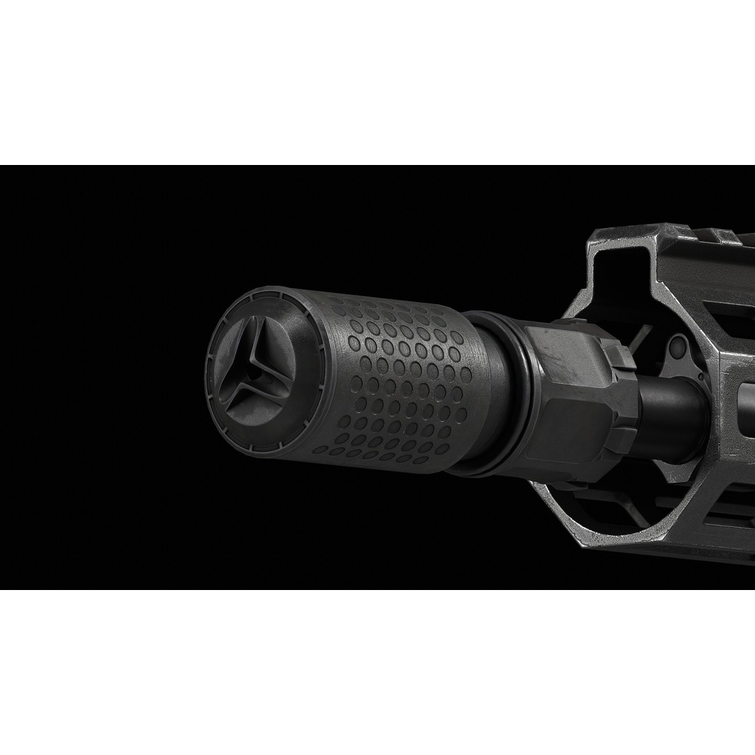 KAC Suppressor QDC MCQ-PRT 3D Model – Low Poly Game Ready Asset, FBX, OBJ - View 4