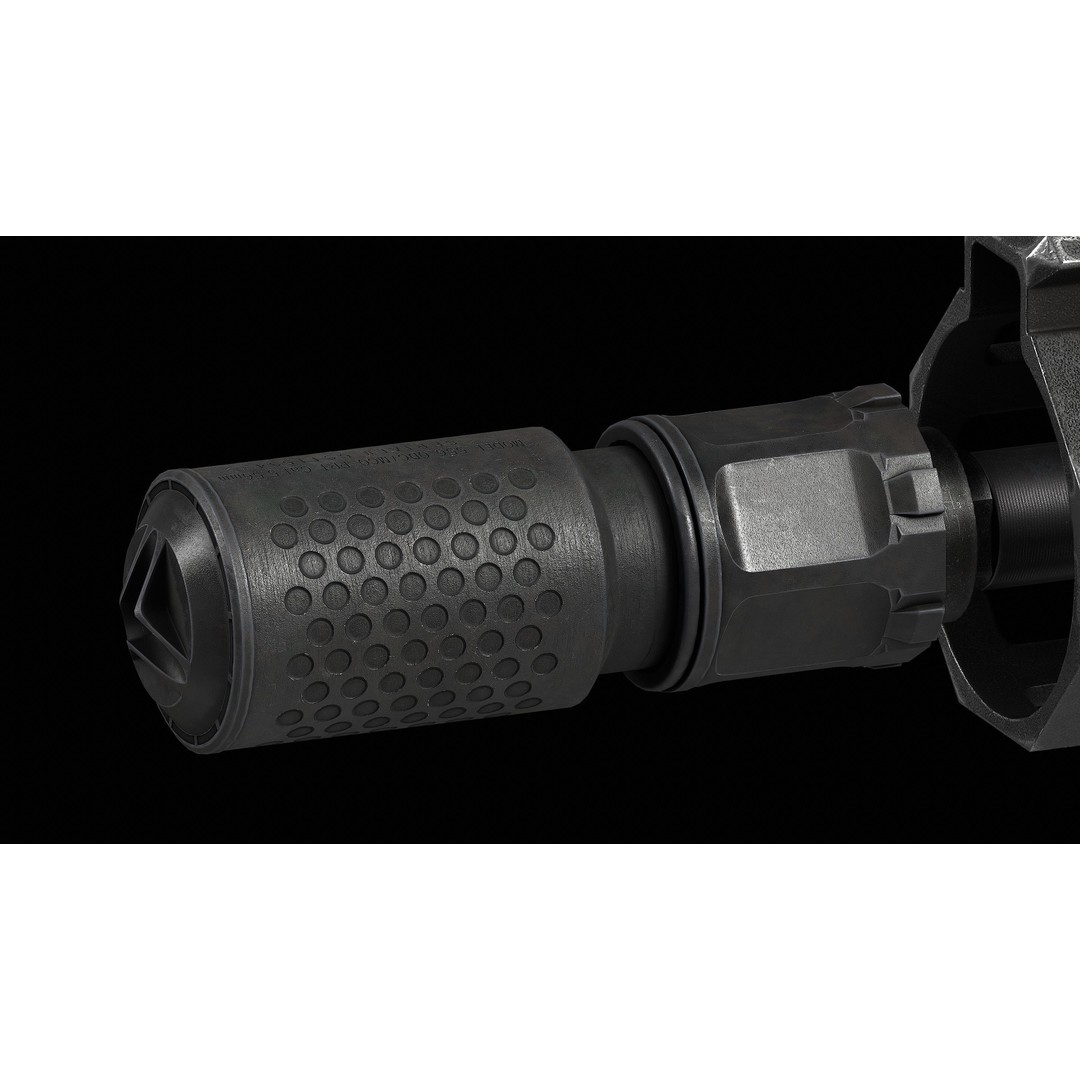 KAC Suppressor QDC MCQ-PRT 3D Model – Low Poly Game Ready Asset, FBX, OBJ - View 5