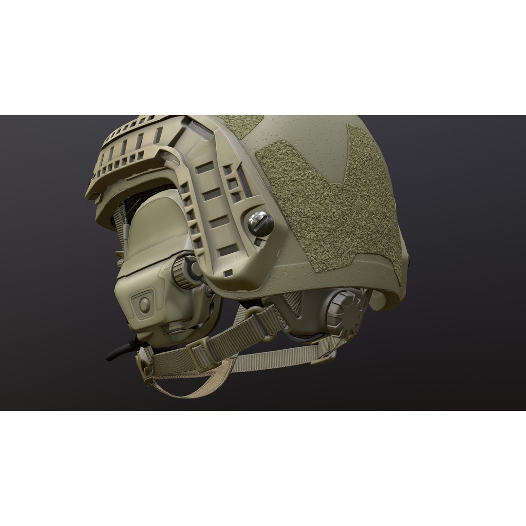 FAST Helmet 3D Model – Low Poly Game-Ready Tactical Asset, FBX - View 12