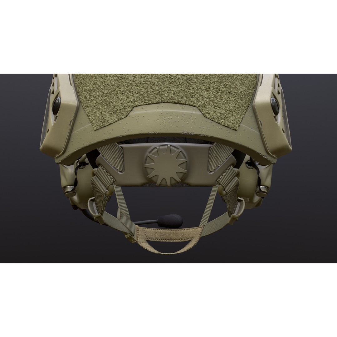 FAST Helmet 3D Model – Low Poly Game-Ready Tactical Asset, FBX - View 13