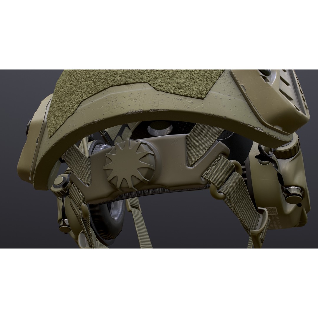 FAST Helmet 3D Model – Low Poly Game-Ready Tactical Asset, FBX - View 14
