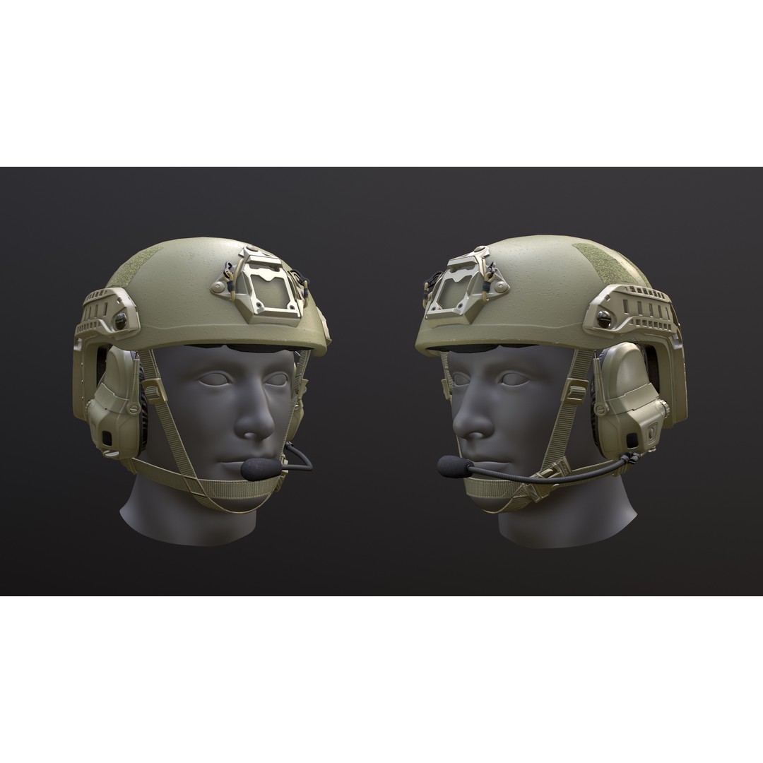 FAST Helmet 3D Model – Low Poly Game-Ready Tactical Asset, FBX - View 31