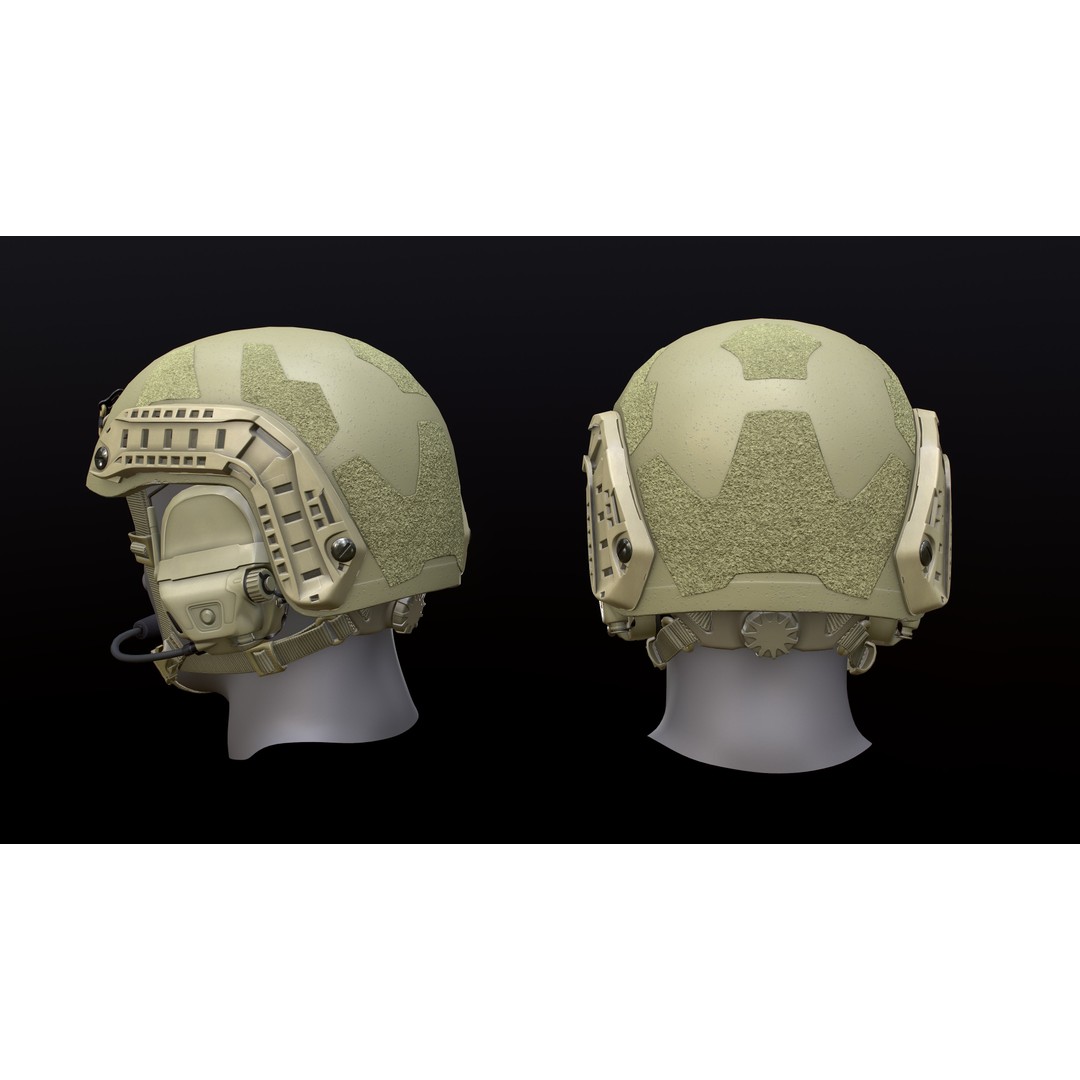 FAST Helmet 3D Model – Low Poly Game-Ready Tactical Asset, FBX - View 32