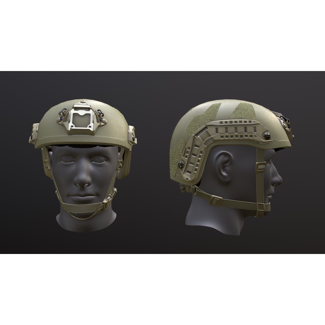 FAST Helmet 3D Model – Low Poly Game-Ready Tactical Asset, FBX - View 33