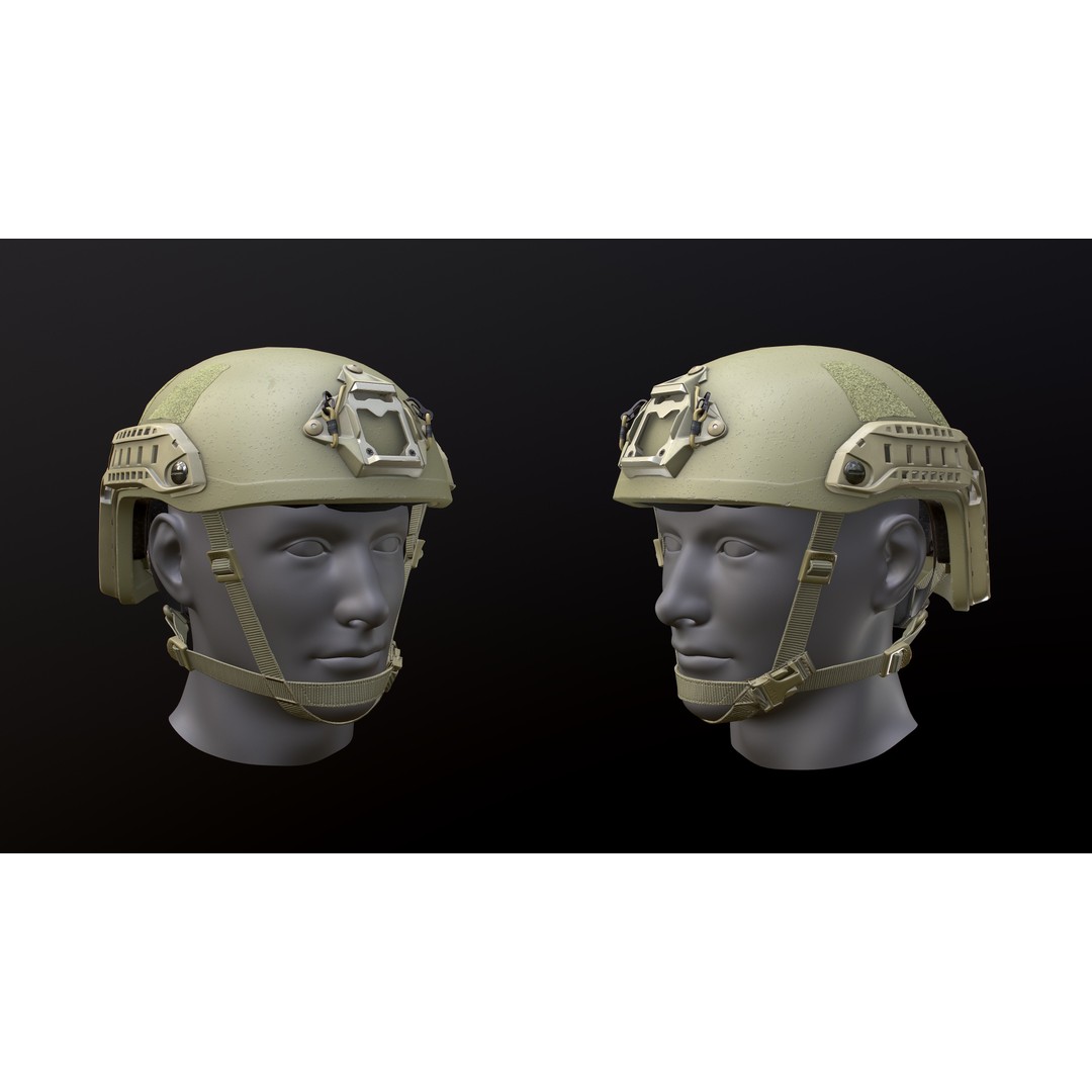 FAST Helmet 3D Model – Low Poly Game-Ready Tactical Asset, FBX - View 34