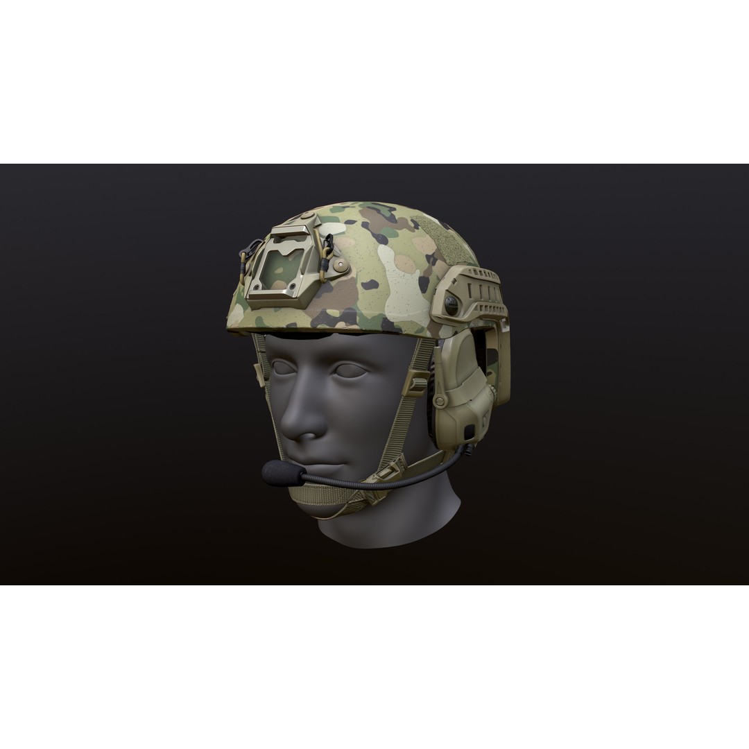 FAST Helmet 3D Model – Low Poly Game-Ready Tactical Asset, FBX - View 38