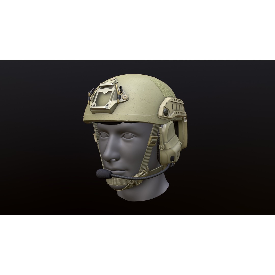 FAST Helmet 3D Model – Low Poly Game-Ready Tactical Asset, FBX - View 39