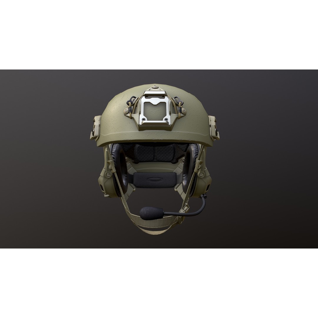 FAST Helmet 3D Model – Low Poly Game-Ready Tactical Asset, FBX - View 4