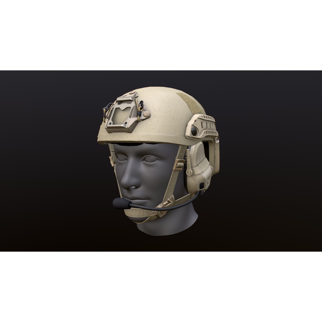 FAST Helmet 3D Model – Low Poly Game-Ready Tactical Asset, FBX - View 40