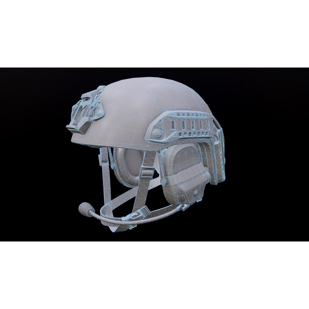 FAST Helmet 3D Model – Low Poly Game-Ready Tactical Asset, FBX - View 42