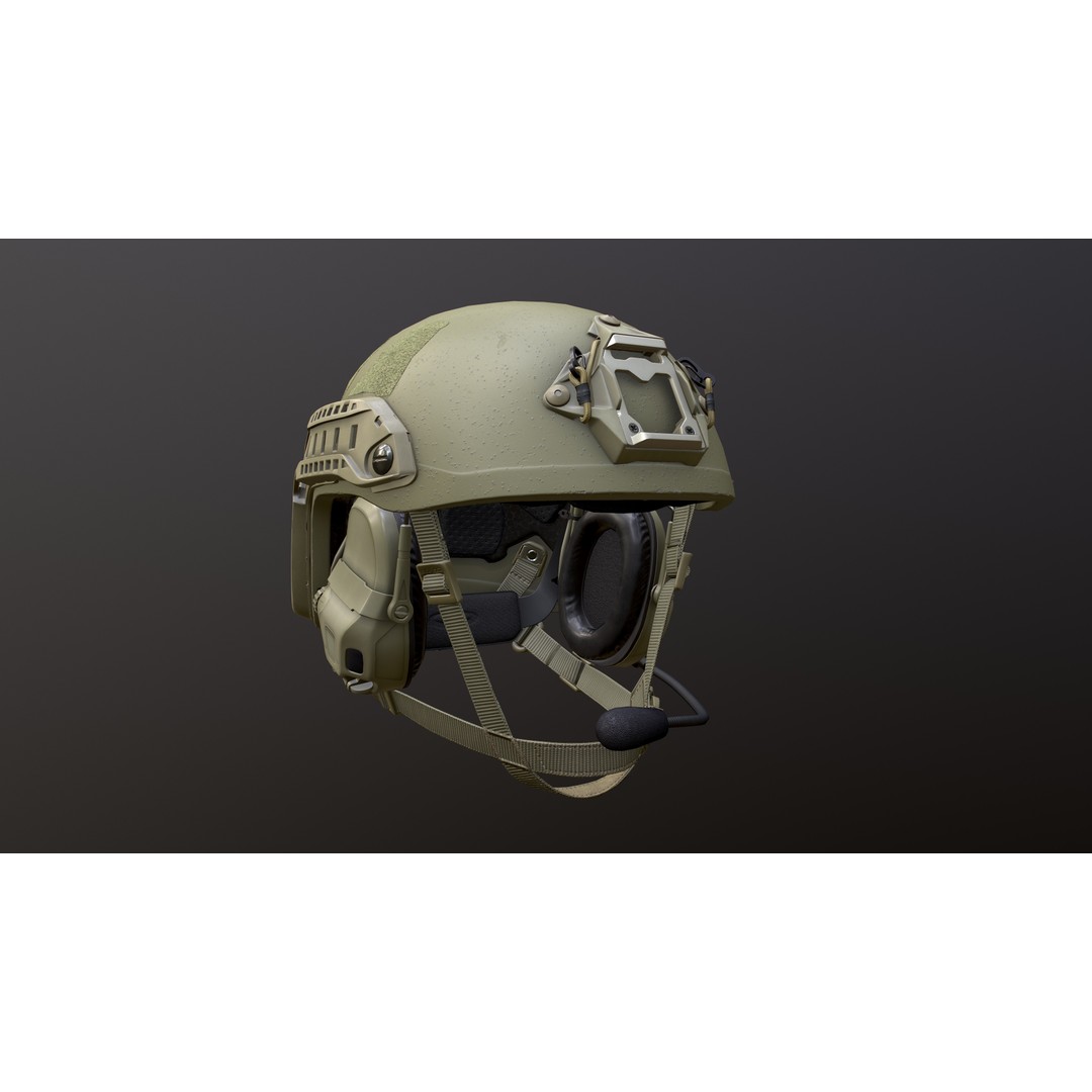 FAST Helmet 3D Model – Low Poly Game-Ready Tactical Asset, FBX - View 5