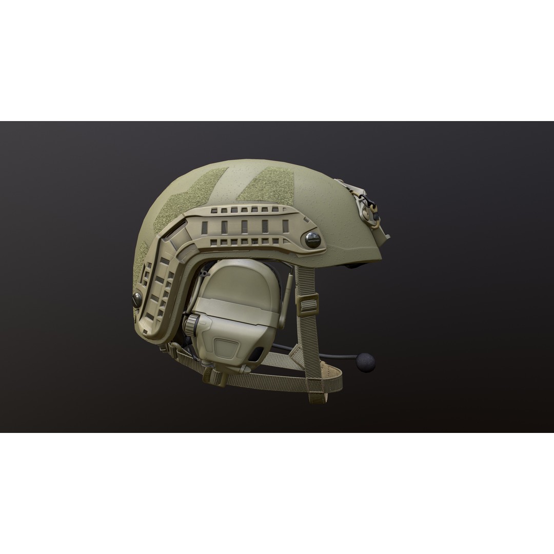 FAST Helmet 3D Model – Low Poly Game-Ready Tactical Asset, FBX - View 6
