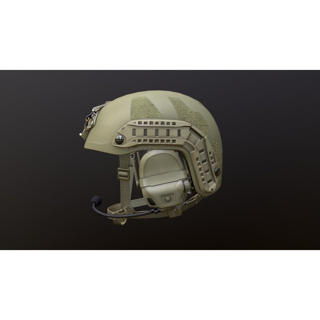FAST Helmet 3D Model – Low Poly Game-Ready Tactical Asset, FBX - View 8