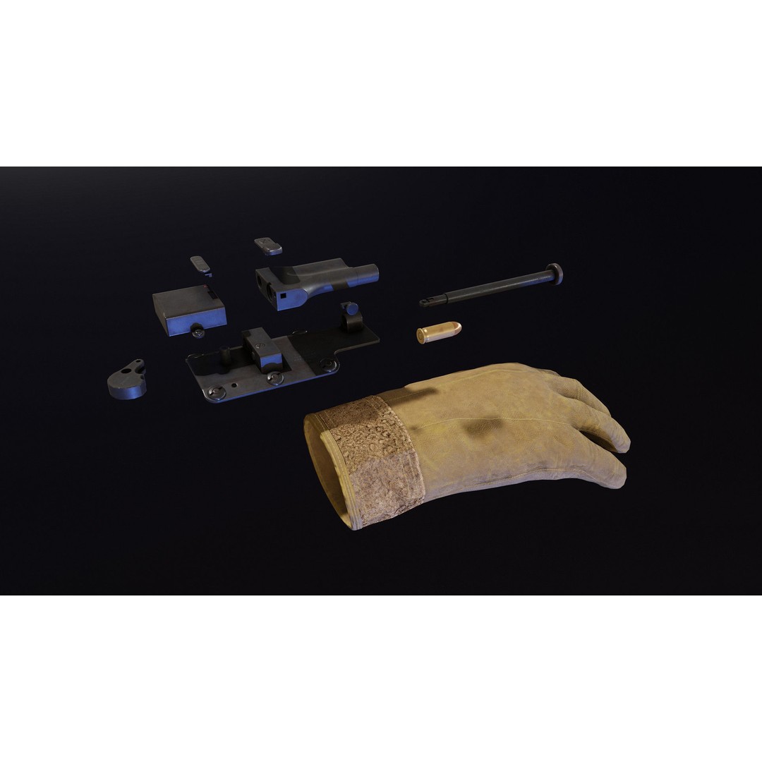 Sedgley OSS Fist Gun 3D Model – Low Poly Game Ready Weapon, FBX - View 9