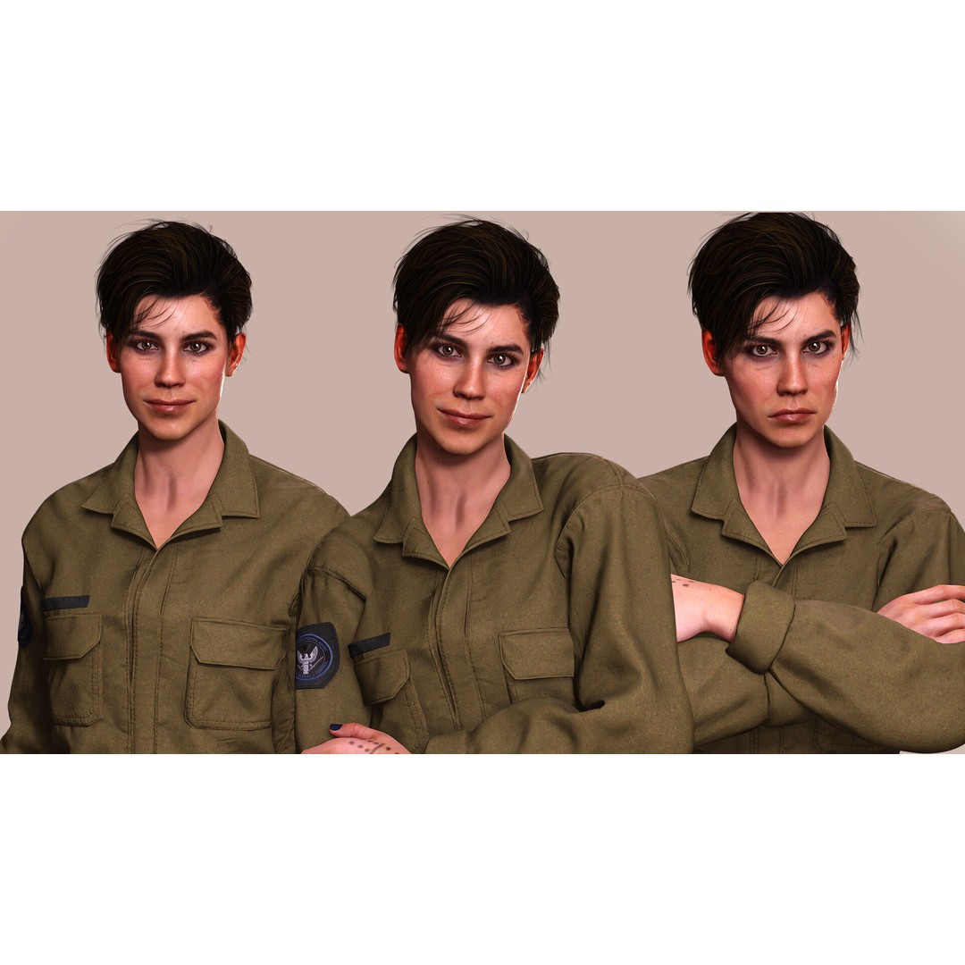 Tactical Worker 3D Model – Low Poly Rigged Character with PBR Textures - View 11