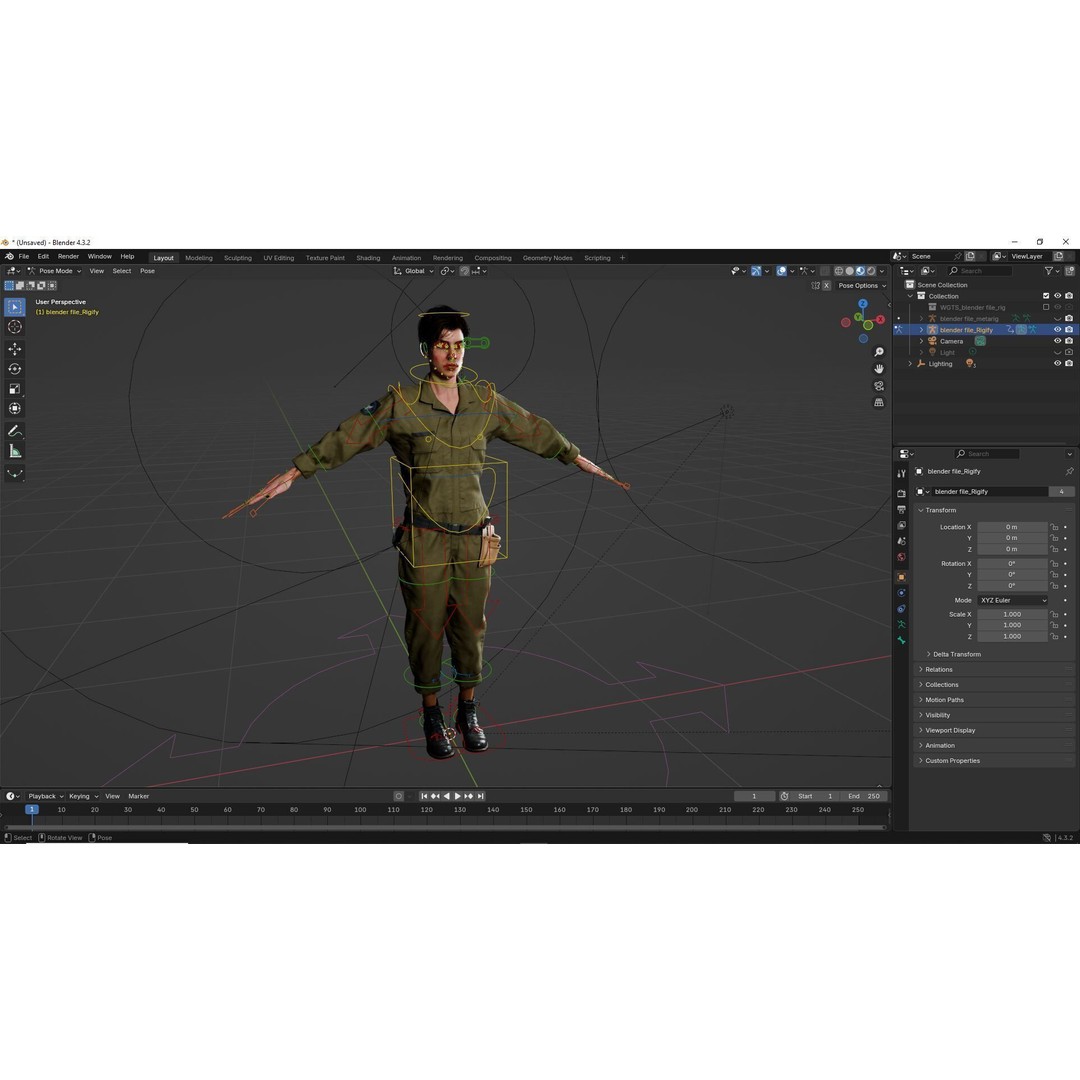 Tactical Worker 3D Model – Low Poly Rigged Character with PBR Textures - View 20