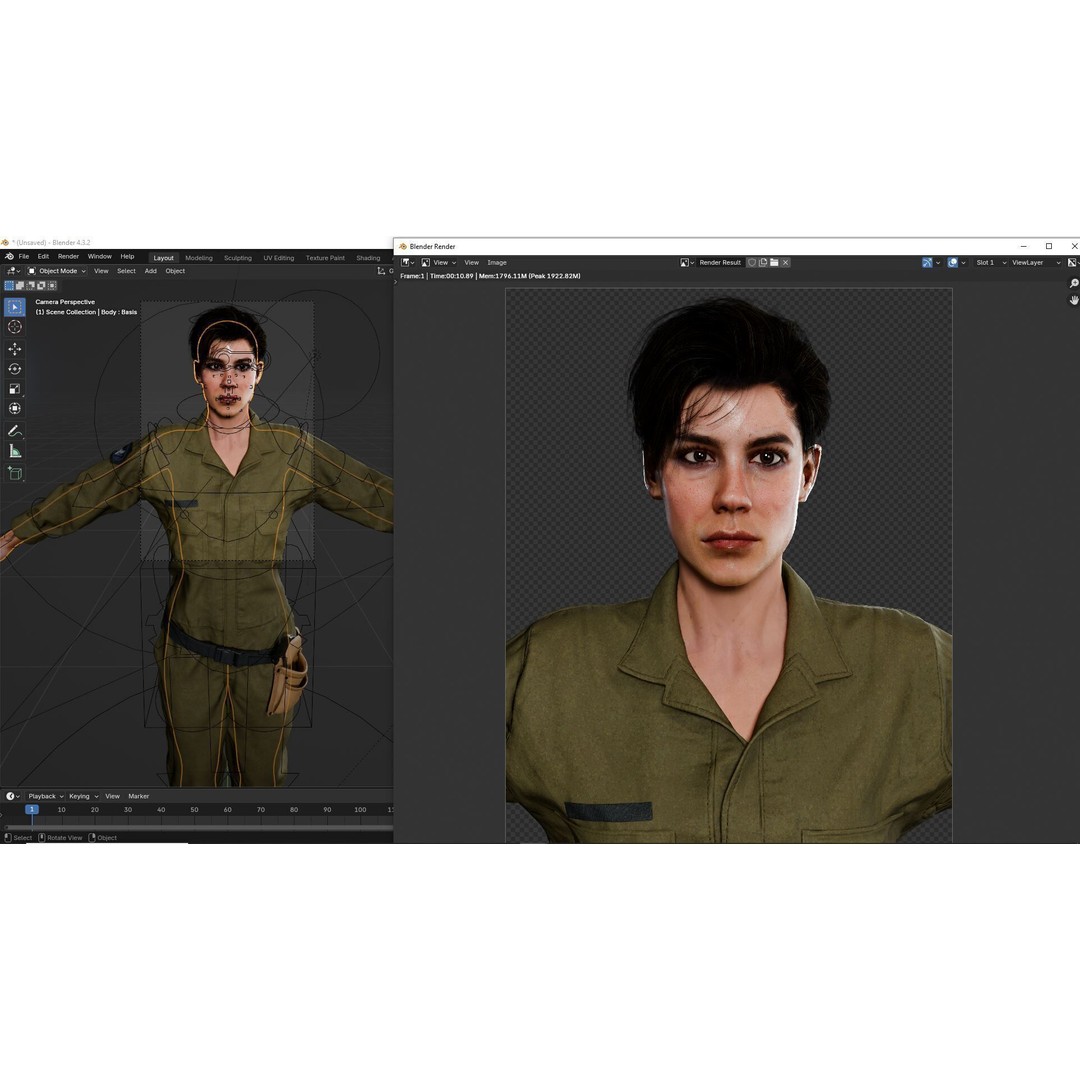Tactical Worker 3D Model – Low Poly Rigged Character with PBR Textures - View 22