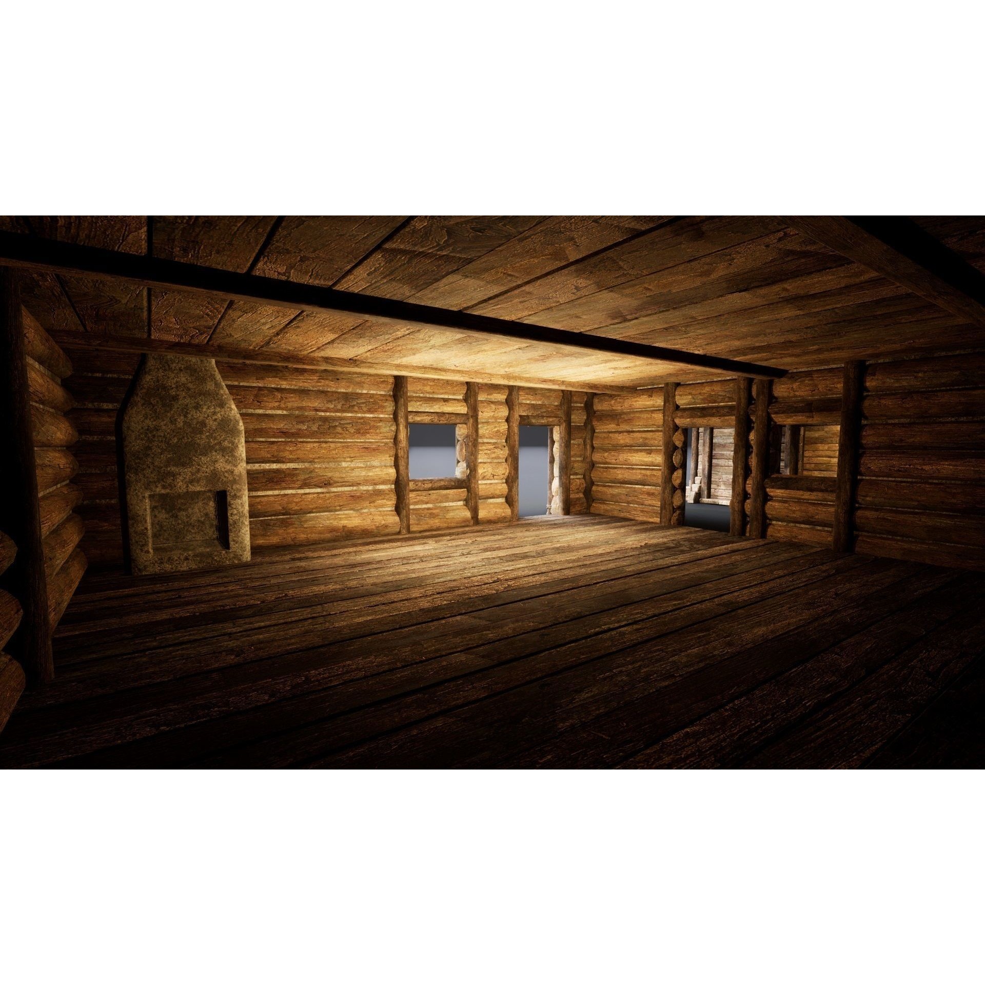 Enterable Medieval Slavic Cottage - Low-Poly Game-Ready 3D Model - View 14