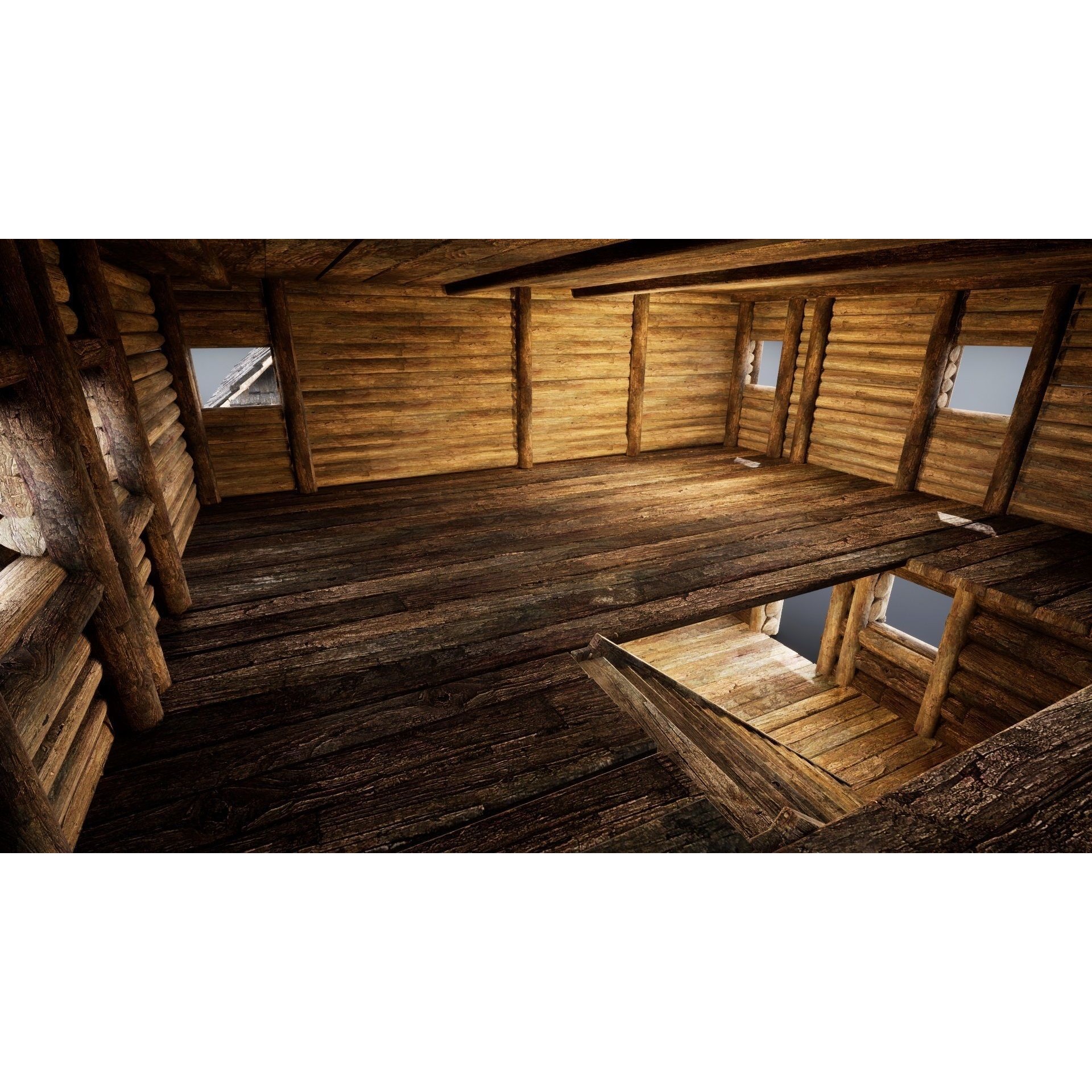 Enterable Medieval Slavic Cottage - Low-Poly Game-Ready 3D Model - View 17