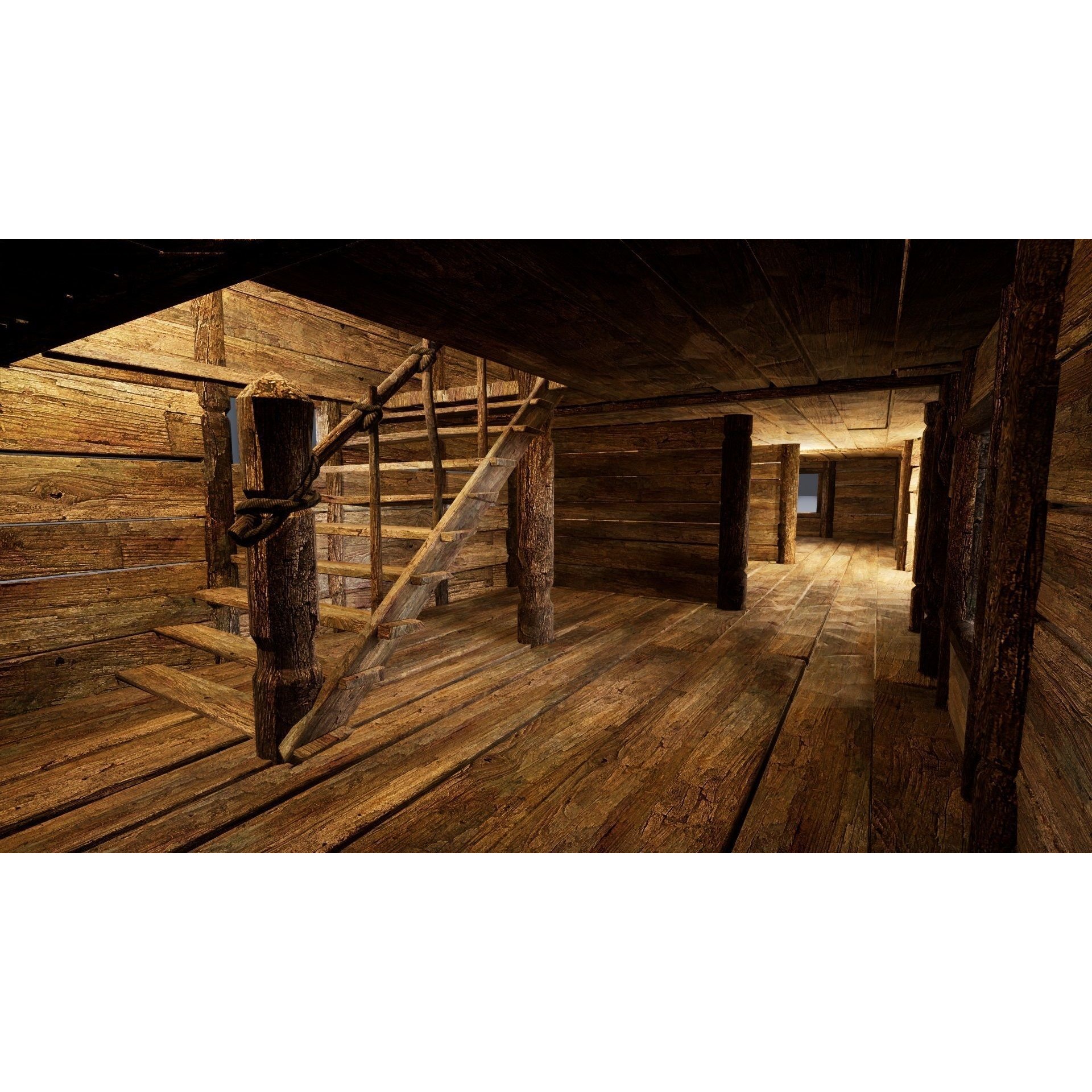 Enterable Medieval Slavic Cottage - Low-Poly Game-Ready 3D Model - View 19