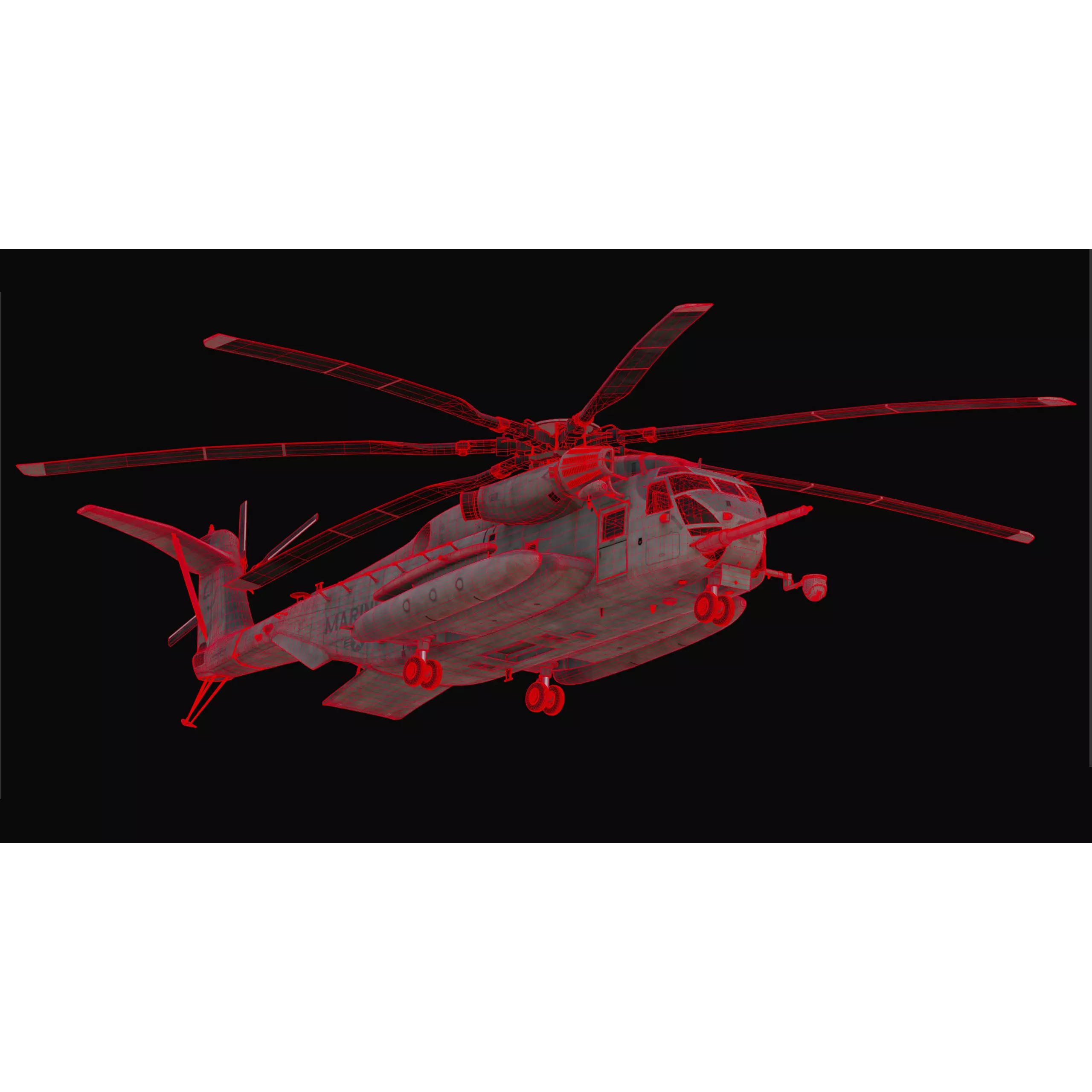 Sikorsky CH-53E Super Stallion Helicopter - Game-Ready 3D Model - View 10